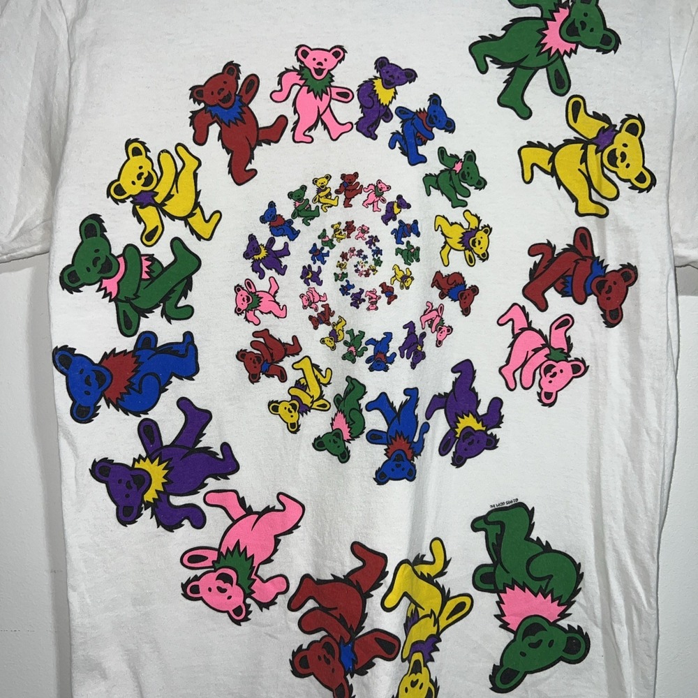 Vintage Liquid Blue Grateful Dead Shirt 1995 Med Dancing Bear Spiral Rock Band